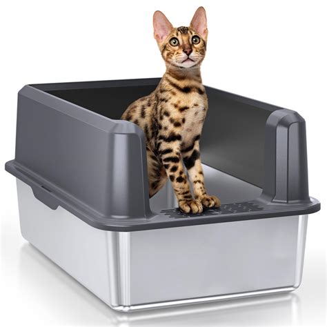 extra large stainless steele litter box|largest stainless steel litter box.